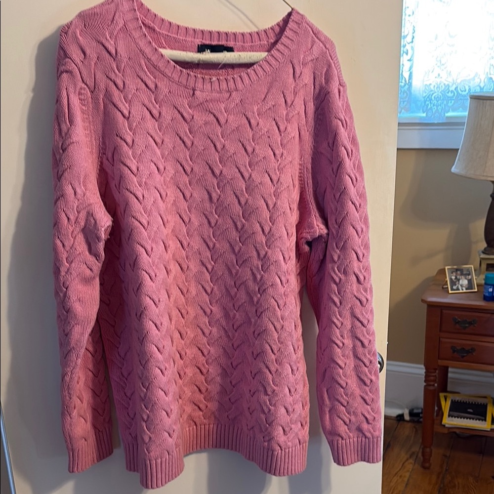 Pink Cable Knit Sweater